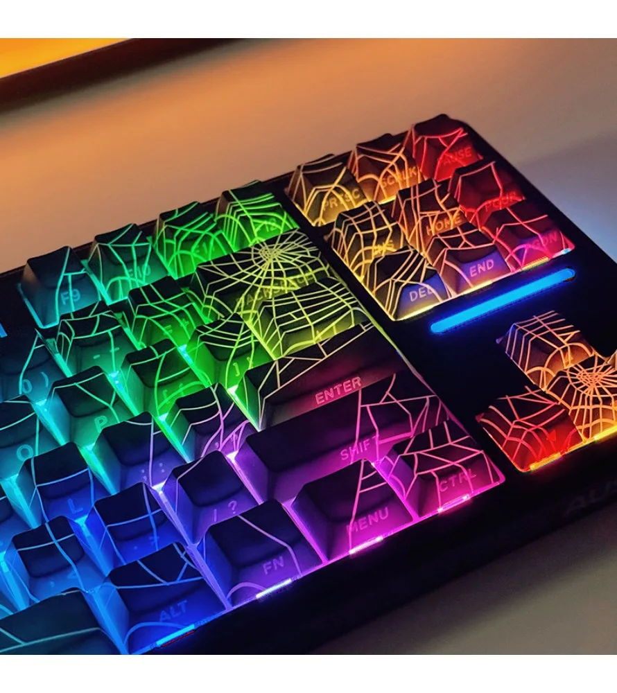 Keycap original height side engraved characters PBT heat sublimation spider web lines light transmission wooting mechanical
Keycap original height side engraved characters PBT heat sublimation spider web lines light transmission wooting mechanical
