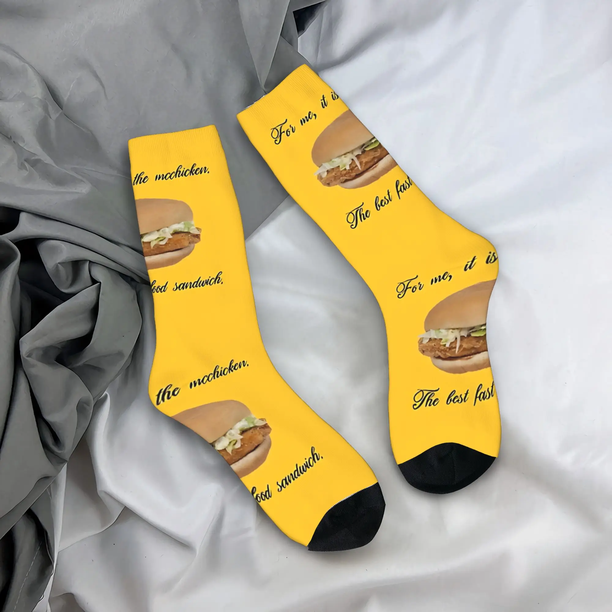 Men Socks For Me, It Is The Mcchicken The Best Fast Food Sandwich Yellow Sandwich Stockings Spring Soft Socks Non Skid Socks
Men Socks For Me, It Is The Mcchicken The Best Fast Food Sandwich Yellow Sandwich Stockings Spring Soft Socks Non Skid Socks