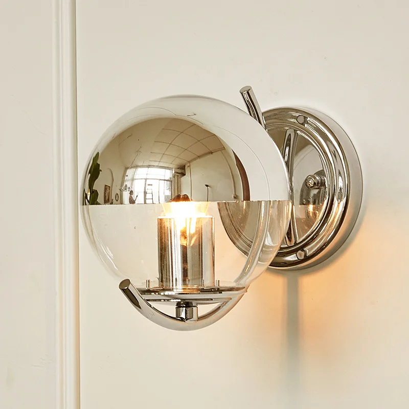 Modern Bauhaus Silver Wall Light Ball Glass Wall Lights Villa Living Room Bedside Bedroom Wall Lamps Lighting Decor Fixture Lamp
Modern Bauhaus Silver Wall Light Ball Glass Wall Lights Villa Living Room Bedside Bedroom Wall Lamps Lighting Decor Fixture Lamp
