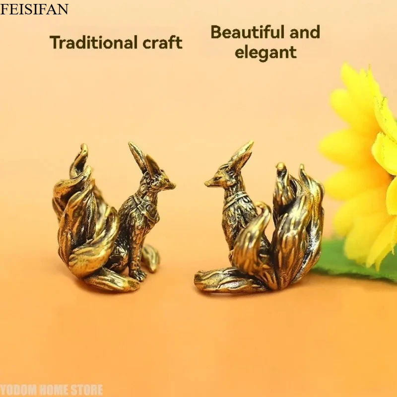 Antique Brass Nine-Tailed Figurine, Feng Shui Copper Ornament, Mini Animal Craft for Office Desktop & Home Decor
Antique Brass Nine-Tailed Figurine, Feng Shui Copper Ornament, Mini Animal Craft for Office Desktop & Home Decor