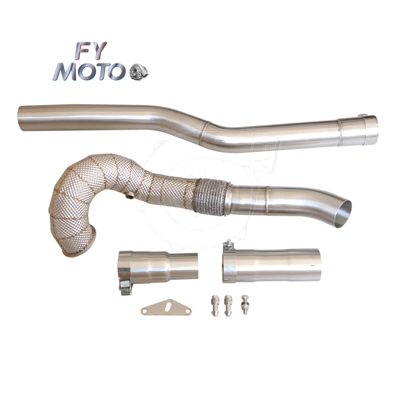 Exhaust 3.5" Downpipe for VW Golf Gti MK7 R 2.0L EA888 TSI A3 S3 8V Fits LHD&RHD with Heat Shield
Exhaust 3.5" Downpipe for VW Golf Gti MK7 R 2.0L EA888 TSI A3 S3 8V Fits LHD&RHD with Heat Shield