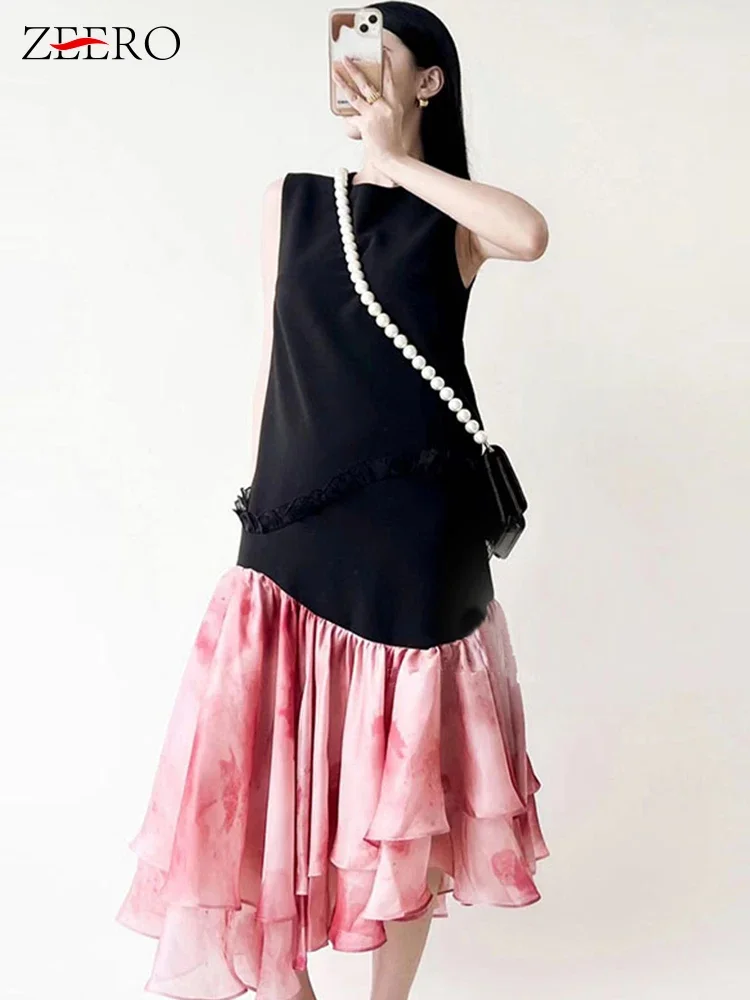 korean Women Summer Sleeveless O Neck Patchwork Chiffon Trumpet Mermaid Dress Elegant Ruffles Party Evening Dresses Vestidos
korean Women Summer Sleeveless O Neck Patchwork Chiffon Trumpet Mermaid Dress Elegant Ruffles Party Evening Dresses Vestidos