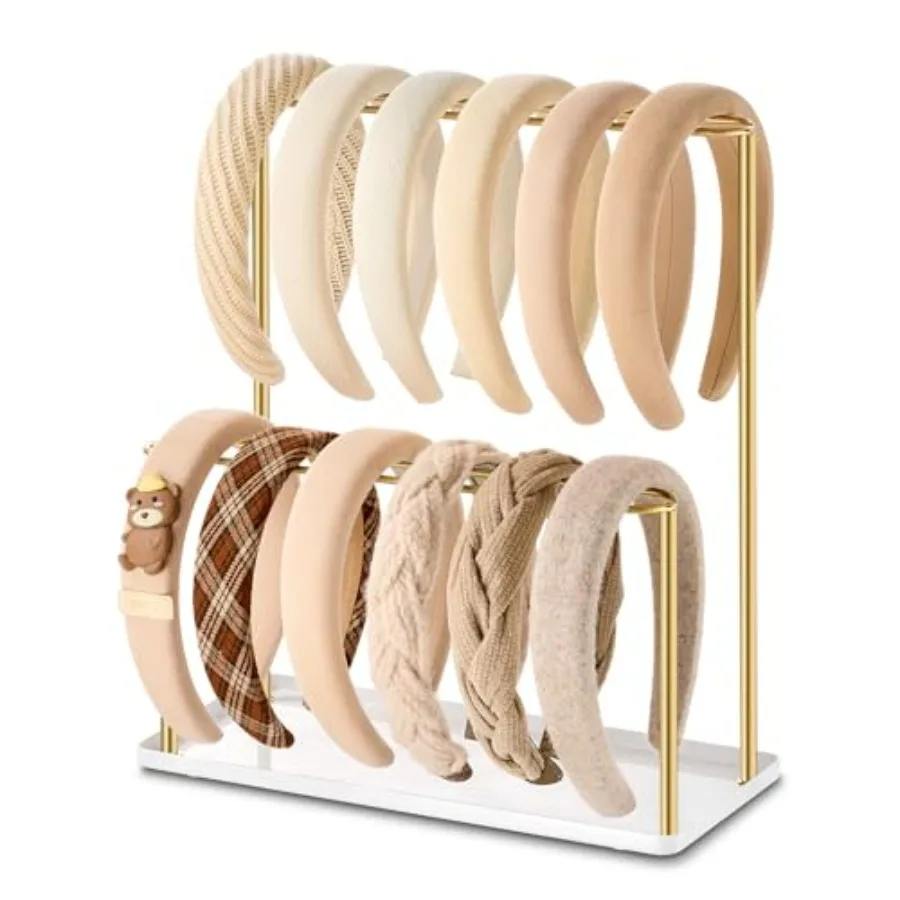 Headband Holder Organizer Metal 2-Tier with Tray: Hair Accessories Display Stand Storage, Purse Charms Key Rings Rack Necklace
Headband Holder Organizer Metal 2-Tier with Tray: Hair Accessories Display Stand Storage, Purse Charms Key Rings Rack Necklace