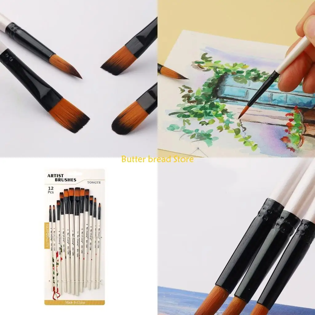 W89C 12PCS Painting Brush Kits for Beginner Gouache Watercolor Oil Acrylic Painting
W89C 12PCS Painting Brush Kits for Beginner Gouache Watercolor Oil Acrylic Painting