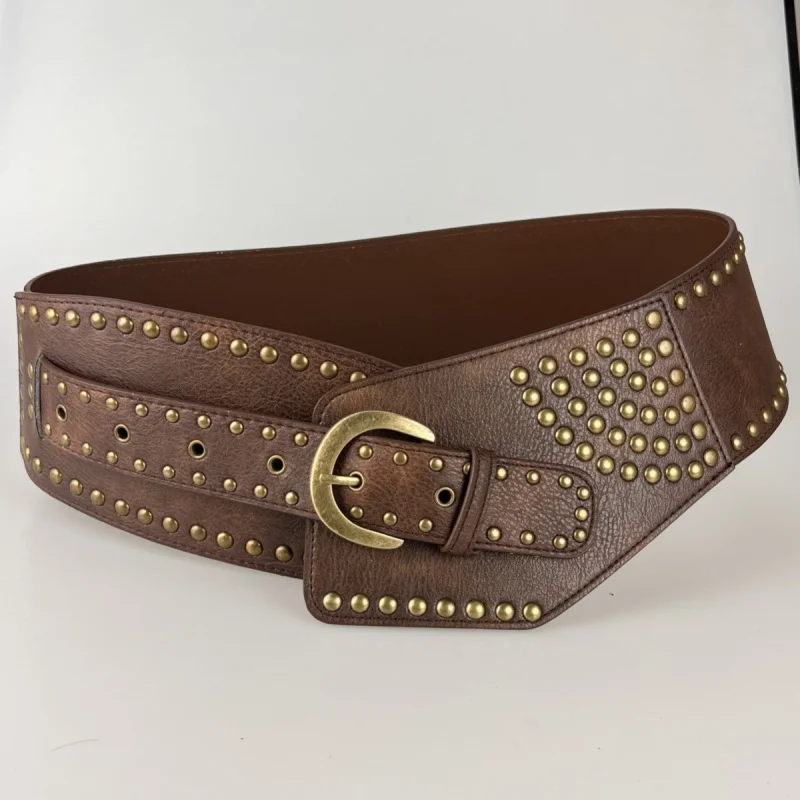 Western y2k Rivet Design PU Leather Wide Women Waistband Belt Fashion Dress Coat Sweater Cummerbund for Ladies 
Western y2k Rivet Design PU Leather Wide Women Waistband Belt Fashion Dress Coat Sweater Cummerbund for Ladies