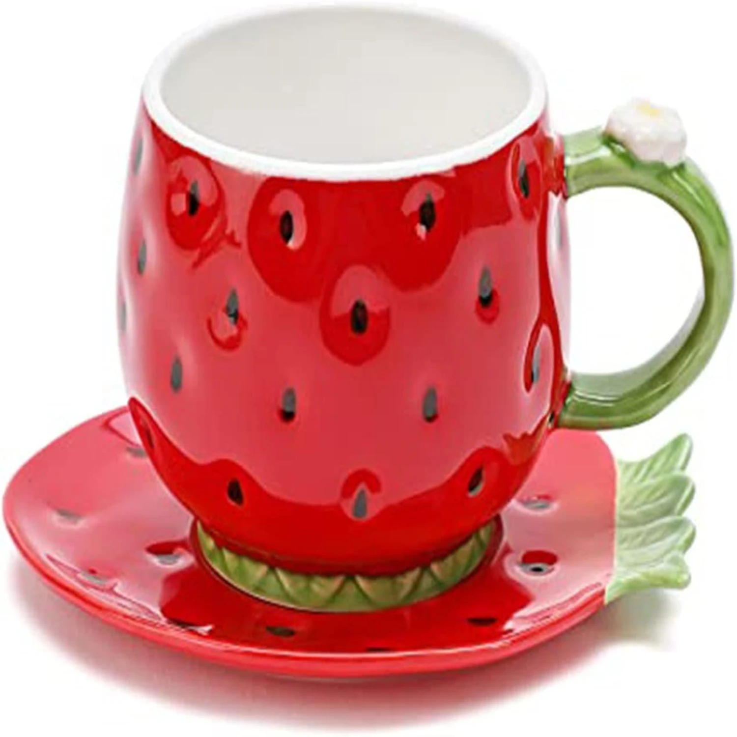 Elegant and Beautiful 8 Ounce Tea Cup and Saucer Set with Lid, Hot and Stylish Strawberry Coffee Cup Set, Lovely and Delicate St
Elegant and Beautiful 8 Ounce Tea Cup and Saucer Set with Lid, Hot and Stylish Strawberry Coffee Cup Set, Lovely and Delicate St