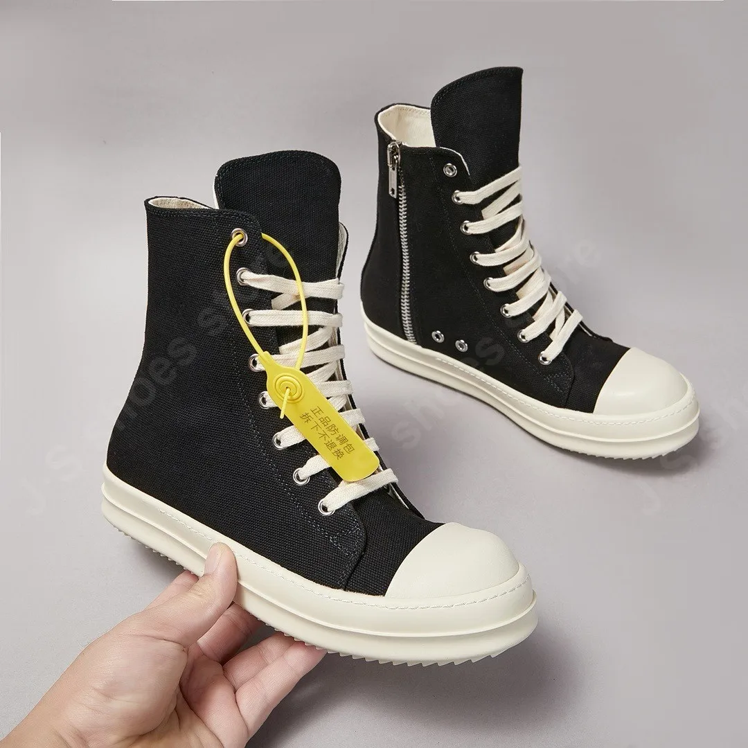 Classic Black Canvas Shoes Brand Ankle Boot Men High Top Canvas Shoe Women Casual Boots Ro Sneakers Zipper Lace Up Flat Sneaker
Classic Black Canvas Shoes Brand Ankle Boot Men High Top Canvas Shoe Women Casual Boots Ro Sneakers Zipper Lace Up Flat Sneaker