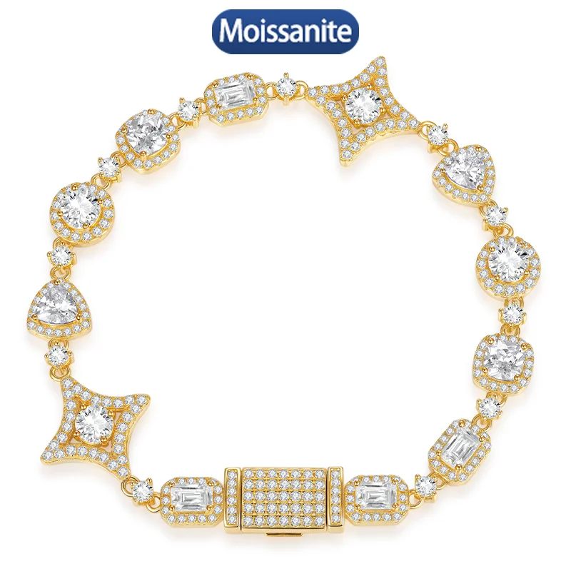 S925 Silver Moissanite Cuban link Bracelet 8.5inch HipHop Style Jewelry Personalized customization Valentine's Day Gift
S925 Silver Moissanite Cuban link Bracelet 8.5inch HipHop Style Jewelry Personalized customization Valentine's Day Gift 