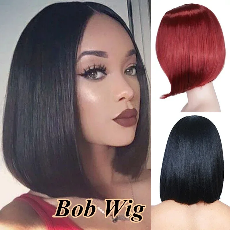 QQXCAIW Short Straight Bob Synthetic hair Wig For Women Middle Part Black Brown Red Blonde 12 inch Wigs
QQXCAIW Short Straight Bob Synthetic hair Wig For Women Middle Part Black Brown Red Blonde 12 inch Wigs