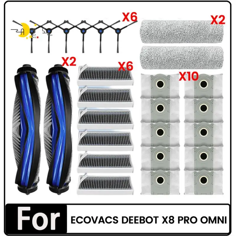 AF95-26PCS For Ecovacs Deebot X8 Pro Omni Vacuum Cleaner Parts Replacement Roller Hepa Side Brush Filter Dust Bag
AF95-26PCS For Ecovacs Deebot X8 Pro Omni Vacuum Cleaner Parts Replacement Roller Hepa Side Brush Filter Dust Bag
