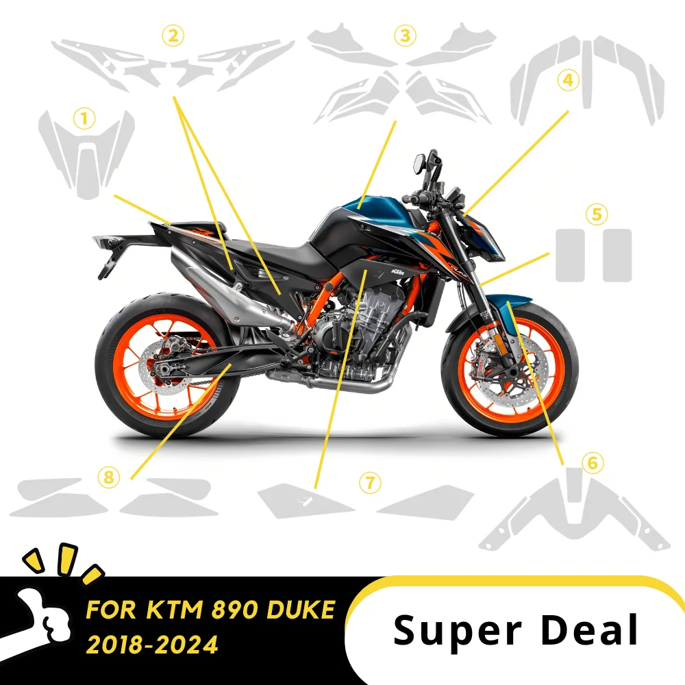 For KTM 890 DUKE PPF TPU Protective Film Full Body Paint Protection Scratch Resistant Kit ktm 890 duke 2023-2024 Anti-scratch
For KTM 890 DUKE PPF TPU Protective Film Full Body Paint Protection Scratch Resistant Kit ktm 890 duke 2023-2024 Anti-scratch