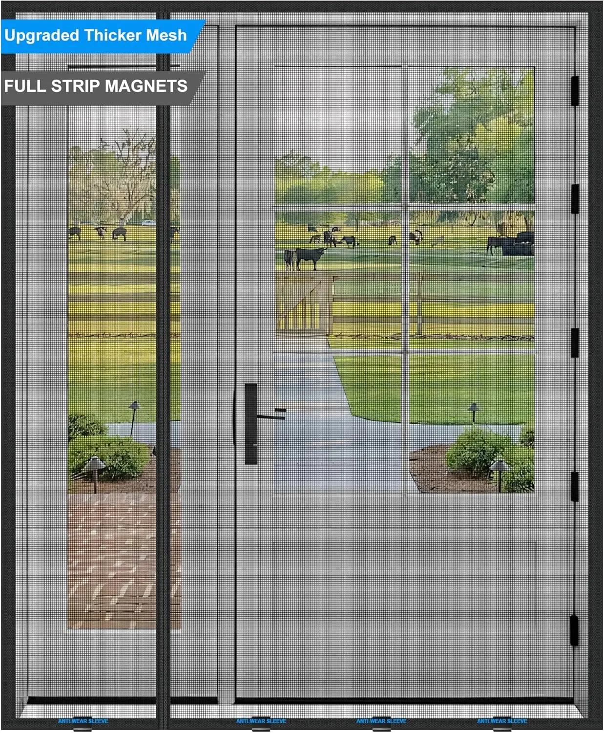 Magnetic Screen Door 72 x 80 in, Thicker 265g/㎡ Mesh, Reversible Left Right Side Opening Wide Magnetic Screen Door, Upgraded
Magnetic Screen Door 72 x 80 in, Thicker 265g/㎡ Mesh, Reversible Left Right Side Opening Wide Magnetic Screen Door, Upgraded