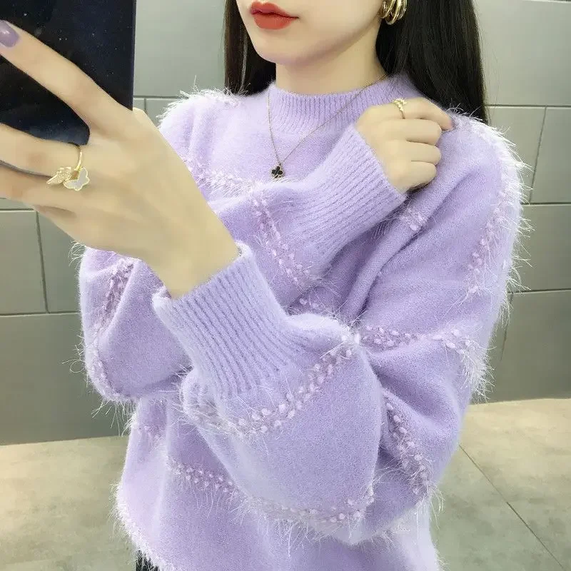 Solid Long Sleeve Pullover Knitted Sweater Elegant Fashion Harajuku Slim Fit Female Clothes Loose Casual All Match Tops E7504
Solid Long Sleeve Pullover Knitted Sweater Elegant Fashion Harajuku Slim Fit Female Clothes Loose Casual All Match Tops E7504