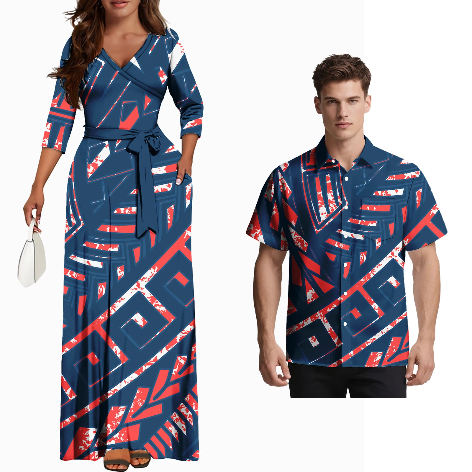 Holiday Party Hawaiian Island Men Shirts Polynesian Elegant Women Sashes Dress Samoan Tribal Style Plus Size Couple Match Outfit
Holiday Party Hawaiian Island Men Shirts Polynesian Elegant Women Sashes Dress Samoan Tribal Style Plus Size Couple Match Outfit