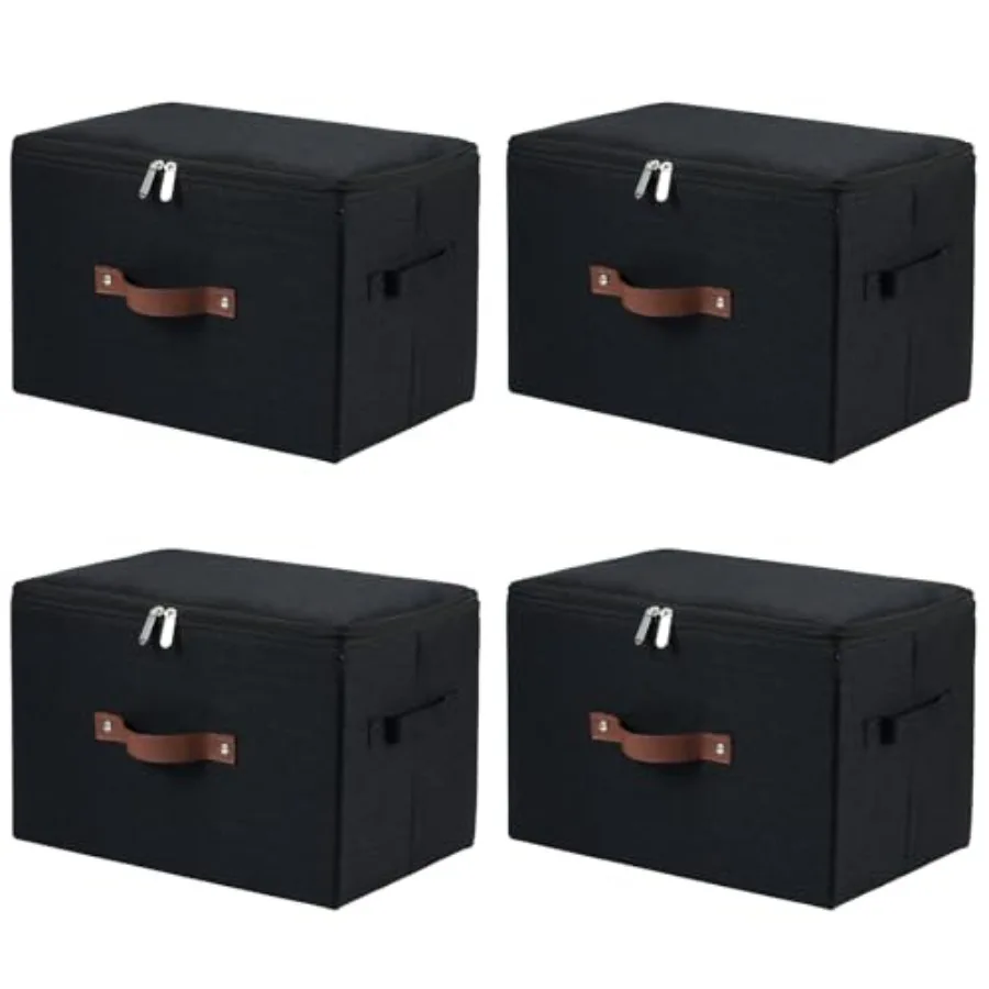 4 Pack Storage Bins with Zipper Lid Cotton Linen Fabric Lidded Storage Baskets Boxes Foldable Washable Closet Shelf Clothes Org
4 Pack Storage Bins with Zipper Lid Cotton Linen Fabric Lidded Storage Baskets Boxes Foldable Washable Closet Shelf Clothes Org
