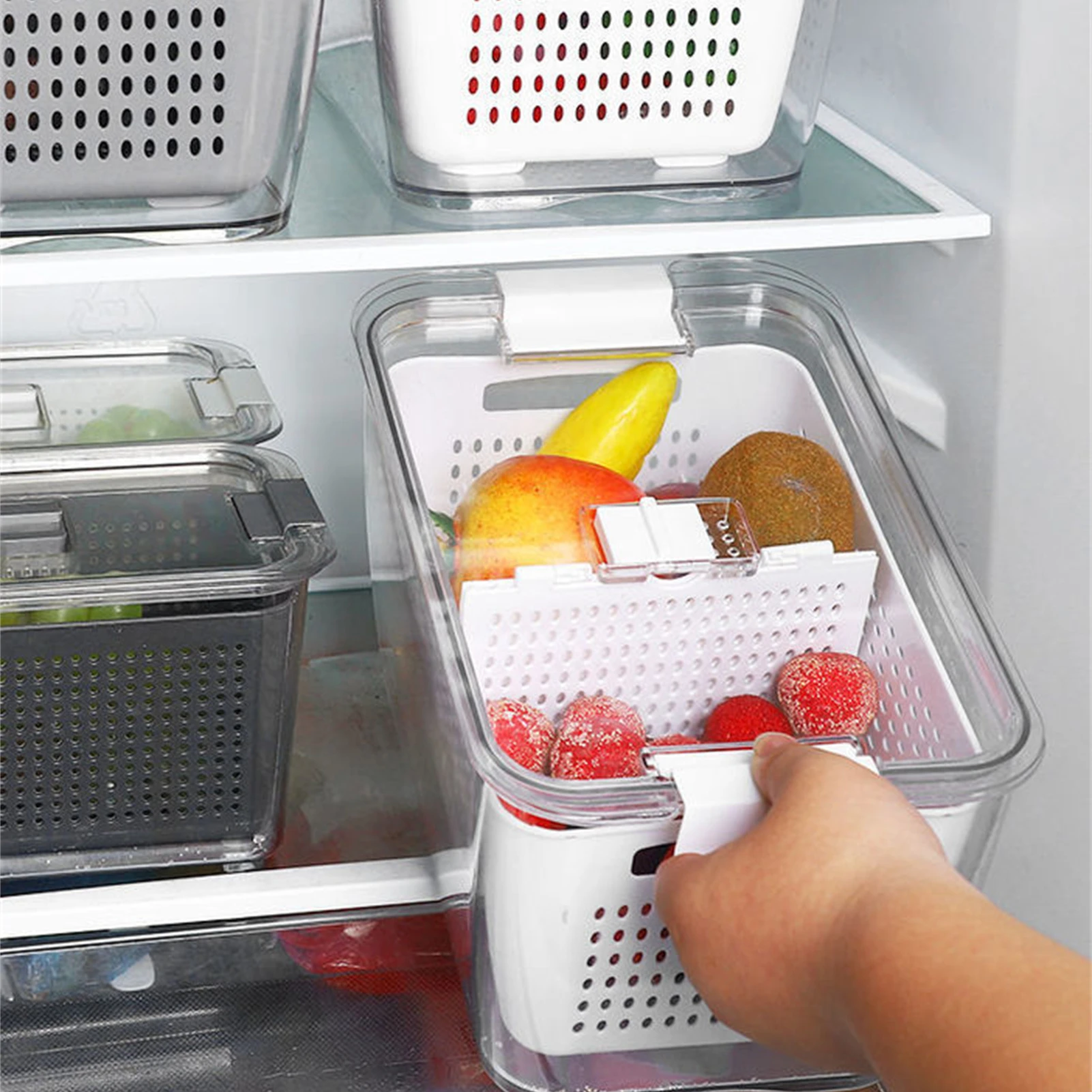 1.7/4.5l Portable Crisper Double Layer Plastic Sealed Drain Basket Camping Picnic BBQ Food Drying Preservation Box Tablewares
1.7/4.5l Portable Crisper Double Layer Plastic Sealed Drain Basket Camping Picnic BBQ Food Drying Preservation Box Tablewares