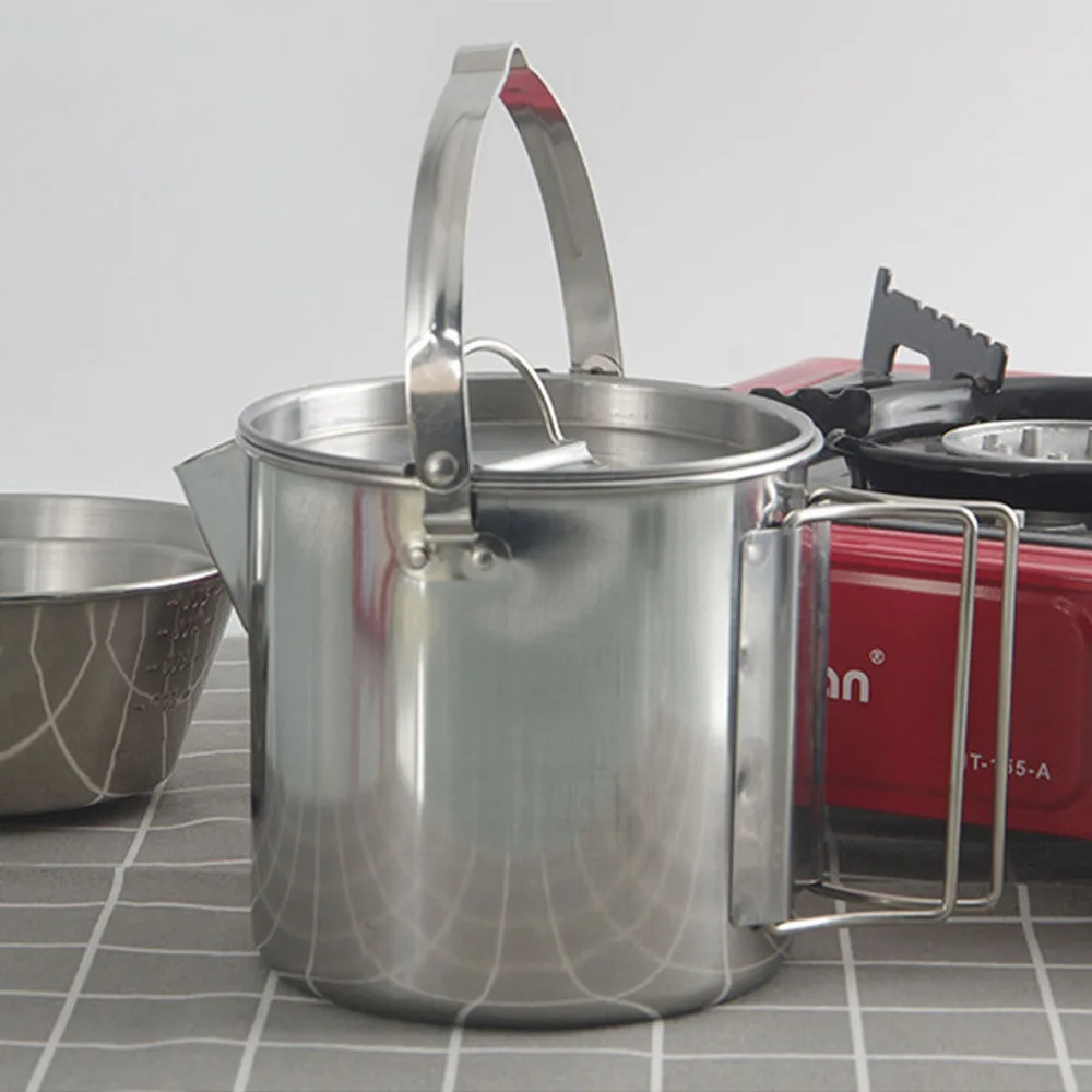 1.2L/40.58oz Camping Kettle Stainless Steel With Storage Camping Coffee Pot With Foldable Handle Lightweight Portable Teapot
1.2L/40.58oz Camping Kettle Stainless Steel With Storage Camping Coffee Pot With Foldable Handle Lightweight Portable Teapot