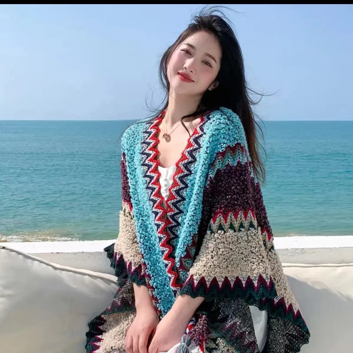 Ethnic style travel photography large shawl for women, retro travel cloak
Ethnic style travel photography large shawl for women, retro travel cloak