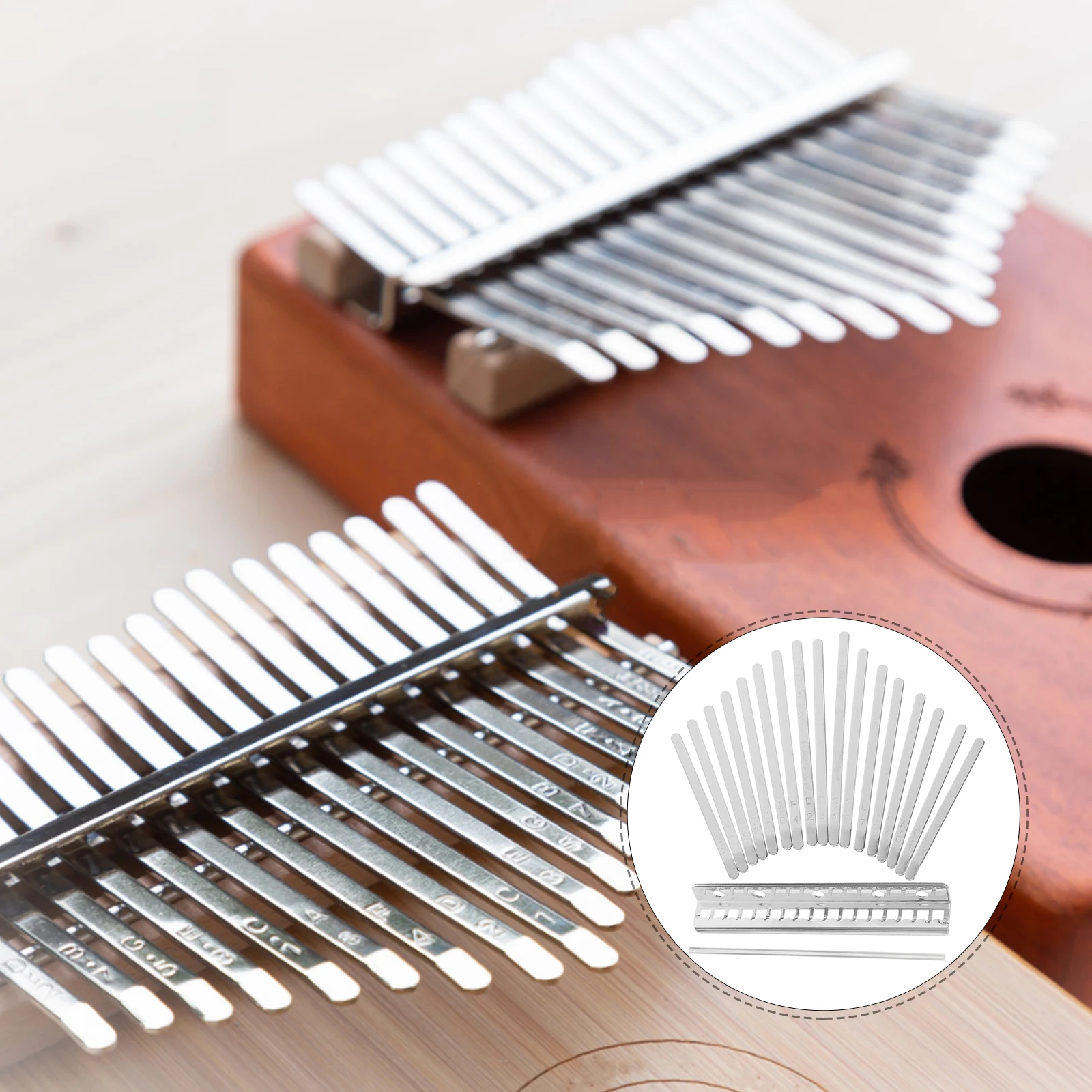 1 Set Of 17 Note Kalimba Keys Thumb Piano Replacement Parts Flexible Metal Strips Crisp Sound Smooth Playing Design Durable
1 Set Of 17 Note Kalimba Keys Thumb Piano Replacement Parts Flexible Metal Strips Crisp Sound Smooth Playing Design Durable