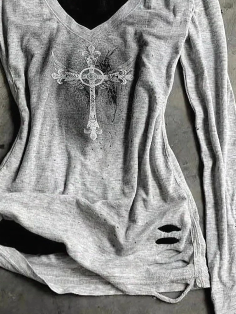 Y2k Aesthetic Punk Gothic Серый комплект из 2 предметов Женская винтажная футболка с крестообразным принтом + укороченные топы с кружевной отделкой Harajuku Модный ретро-наряд
Y2k Aesthetic Punk Gothic Серый комплект из 2 предметов Женская винтажная футболка с крестообразным принтом + укороченные топы с кружевной отделкой Harajuku Модный ретро-наряд