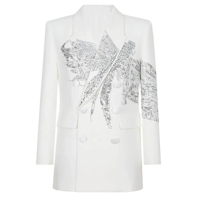 Elegant Women's Slim Fit Long Sleeve Heavy Embellished Rhinestones Spring Autumn New Arrival Quality Ladies' Top Coat
Elegant Women's Slim Fit Long Sleeve Heavy Embellished Rhinestones Spring Autumn New Arrival Quality Ladies' Top Coat
