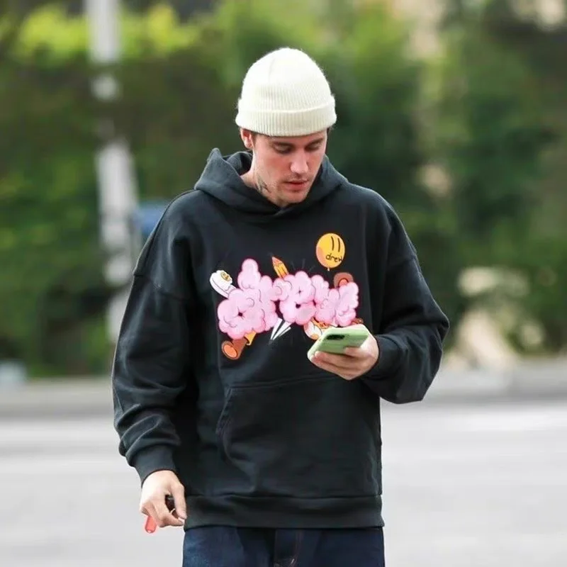 DREW HOUSE Smiley Face Balloon Graffiti Streetwear Unisex Couple's Oversized Fleece-Lined Hoodie for Fall/Winter
DREW HOUSE Smiley Face Balloon Graffiti Streetwear Unisex Couple's Oversized Fleece-Lined Hoodie for Fall/Winter