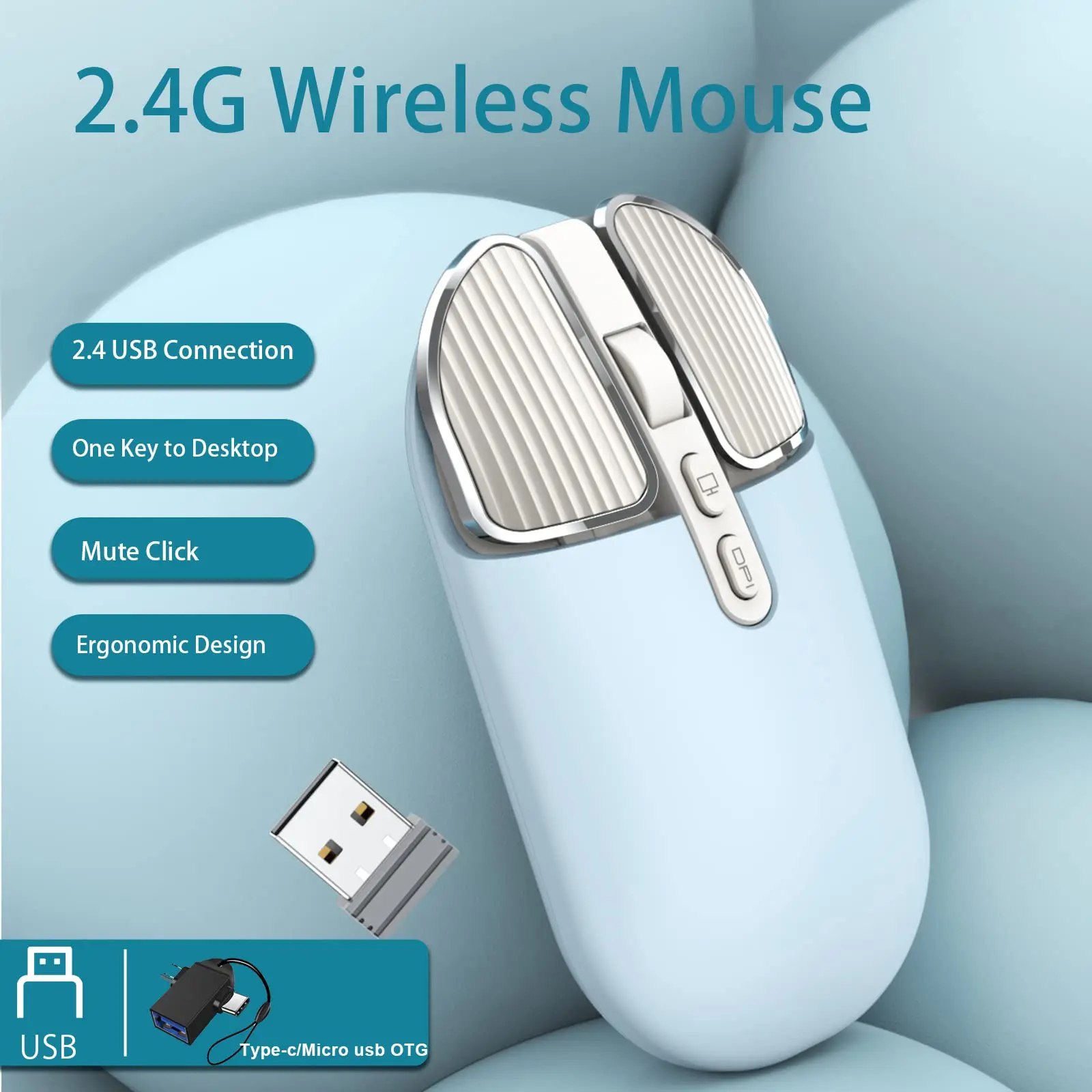 2.4Ghz Wireless Mouse Rechargeable Type-C Optical USB Mice Ergonomic Silent Gaming Mouse For Laptop PC Tablet Computer Office
2.4Ghz Wireless Mouse Rechargeable Type-C Optical USB Mice Ergonomic Silent Gaming Mouse For Laptop PC Tablet Computer Office