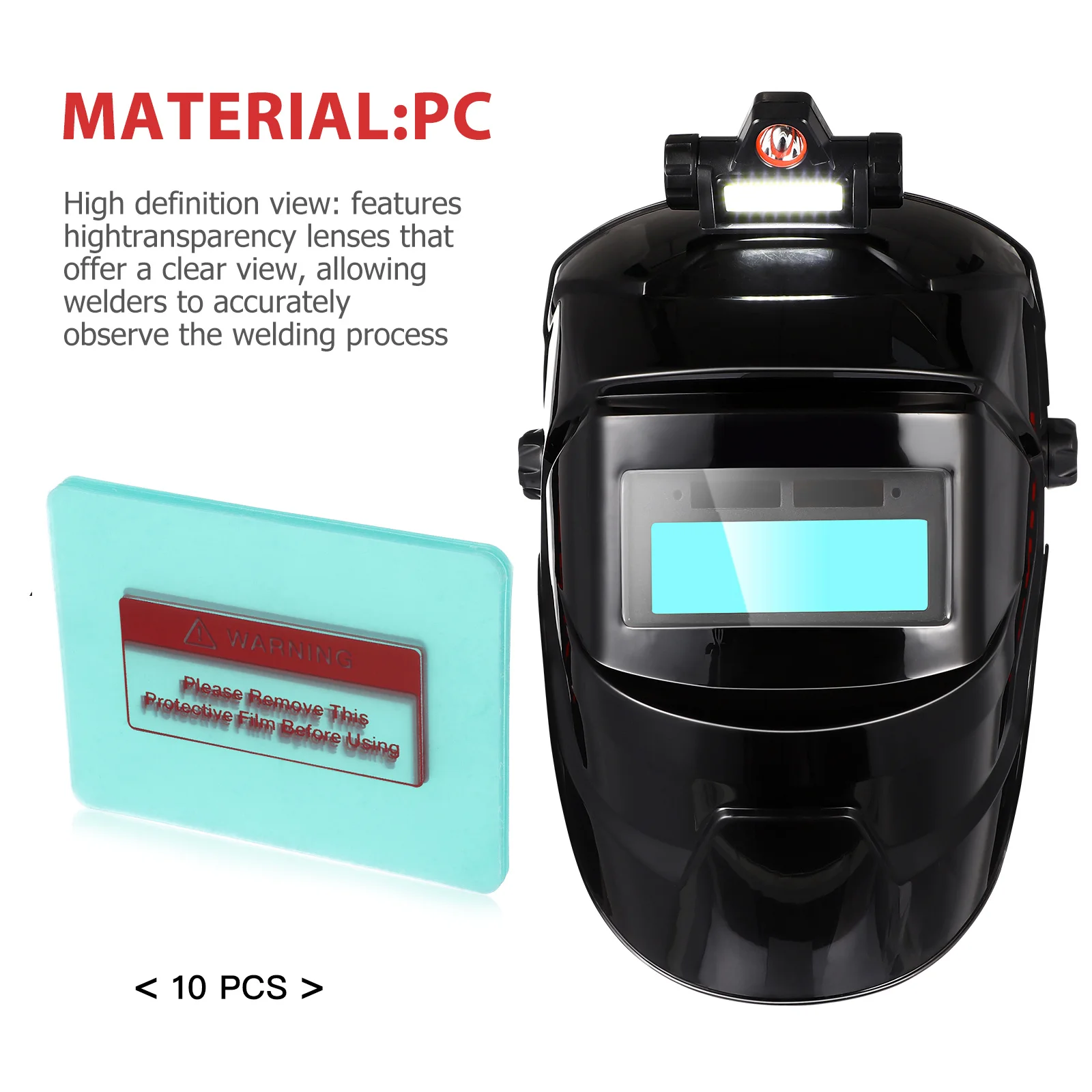 10Pcs Auto Darkening Welding Lens Protector Clear High Definition Solar Safety Cover for Arc Tig Mig Welding
10Pcs Auto Darkening Welding Lens Protector Clear High Definition Solar Safety Cover for Arc Tig Mig Welding