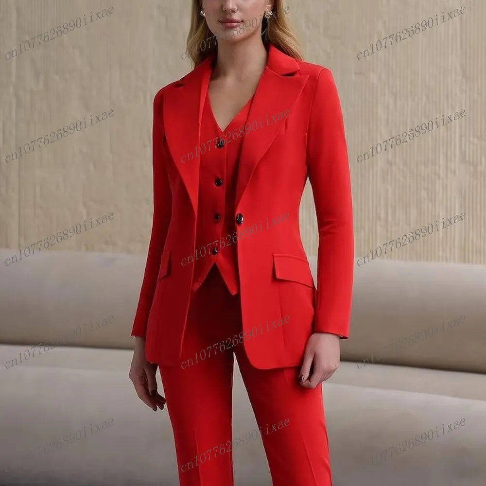 New Red Women Suits Lady Business Office Tuxedos Mother Wedding Party Formal Ladies 3 Piece Set Jacket Vest Pants
New Red Women Suits Lady Business Office Tuxedos Mother Wedding Party Formal Ladies 3 Piece Set Jacket Vest Pants