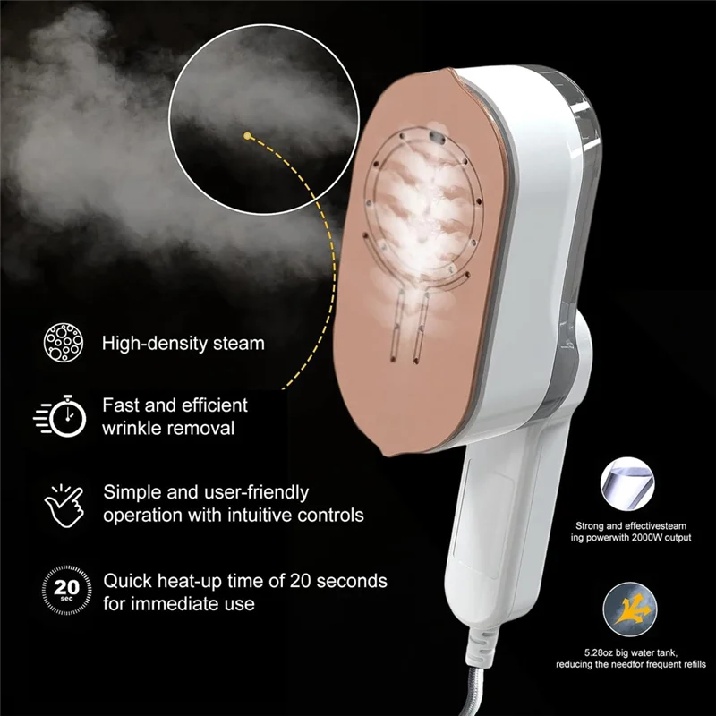 ABAH-Clothes Steamer, Steam Iron, Portable Handheld Garment Steamer Dry And Wet,1200W Fast Heat-Up Mini Travel Iron White US Plu
ABAH-Clothes Steamer, Steam Iron, Portable Handheld Garment Steamer Dry And Wet,1200W Fast Heat-Up Mini Travel Iron White US Plu