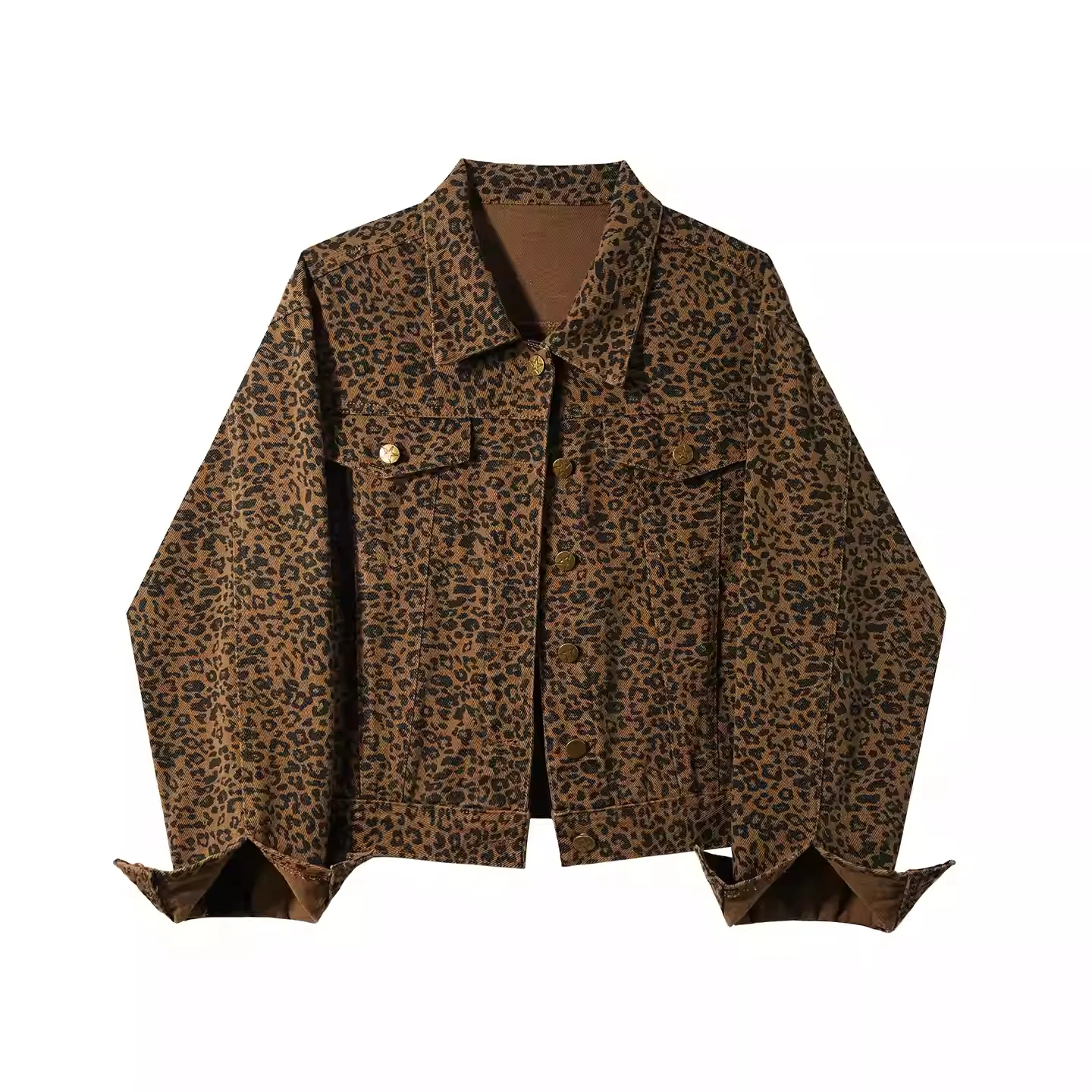 Vintage Leopard Long Sleeve Denim Jacket Autumn New American Style High Street Casual Coats Single Breasted Loose Lapel Tops
Vintage Leopard Long Sleeve Denim Jacket Autumn New American Style High Street Casual Coats Single Breasted Loose Lapel Tops
