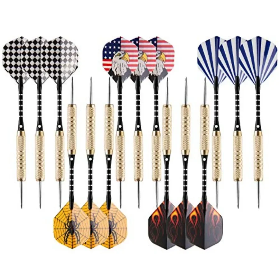 UZOPI 15 Packs Steel Tip Darts 18 Grams with Dart Sharpener and 3 Extra Flights, Aluminum Shafts and Brass Barrels, Levels in E
UZOPI 15 Packs Steel Tip Darts 18 Grams with Dart Sharpener and 3 Extra Flights, Aluminum Shafts and Brass Barrels, Levels in E