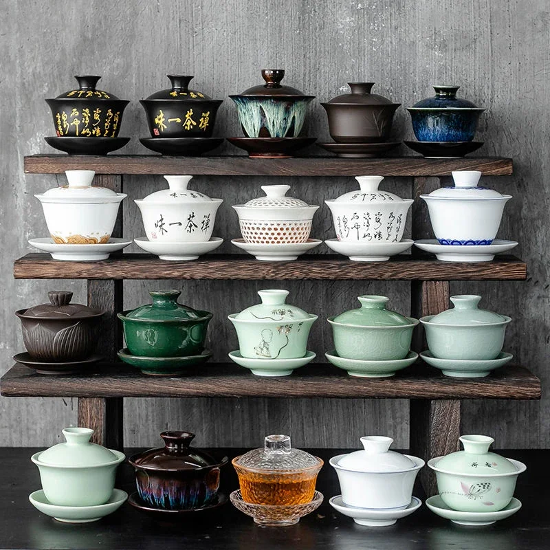Ceramic Gaiwan jingdezhen Chinese Kungfu Teaset Three talents Tea Bowl Large Teacup Saucer Set Home tea maker Tea ceremony Gift
Ceramic Gaiwan jingdezhen Chinese Kungfu Teaset Three talents Tea Bowl Large Teacup Saucer Set Home tea maker Tea ceremony Gift