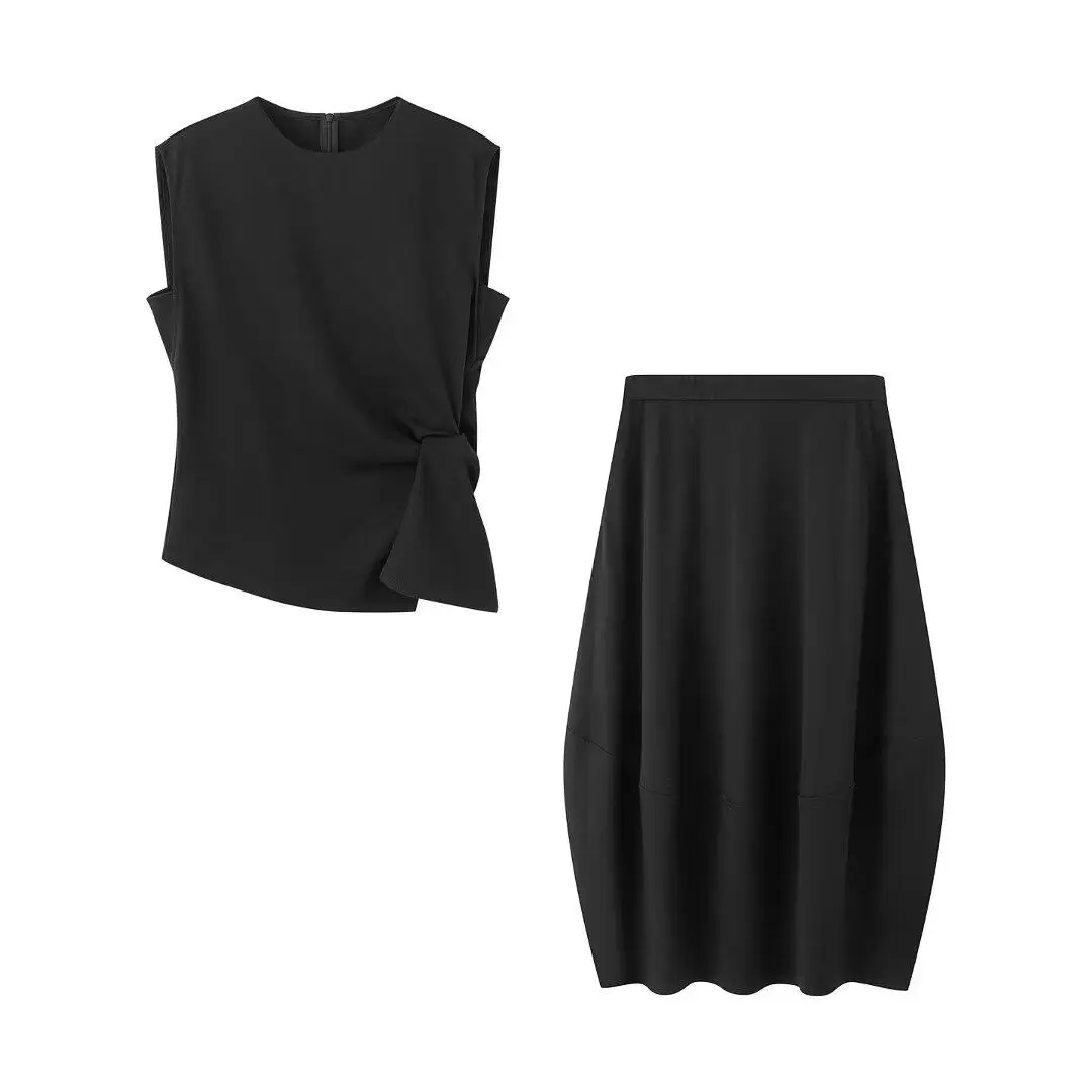 Simple Commute Slimming Black Vest Elegant Skirt Two Piece Set Small Ai's Stylish Summer Outfit High Waist Straight Cut
Simple Commute Slimming Black Vest Elegant Skirt Two Piece Set Small Ai's Stylish Summer Outfit High Waist Straight Cut