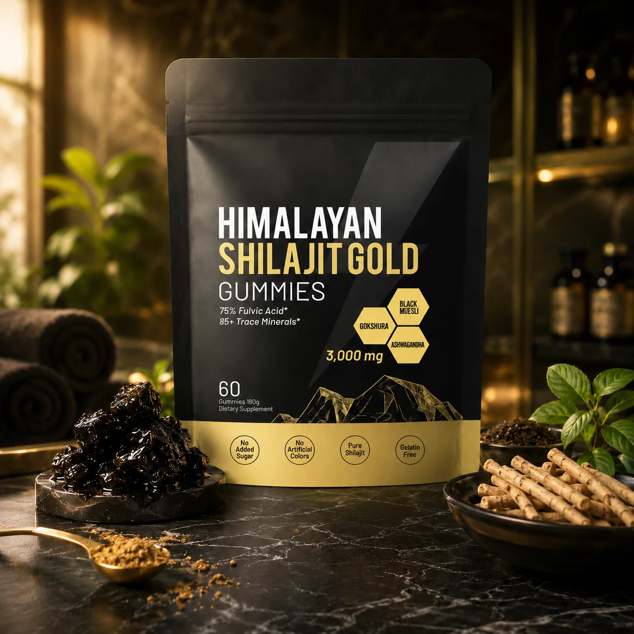 Pure Himalayan Shilajit Gummies 3000mg with 85+ Trace Minerals, Supports Daily Energy, Vitality & Mineral Balance, 60 Pieces
Pure Himalayan Shilajit Gummies 3000mg with 85+ Trace Minerals, Supports Daily Energy, Vitality & Mineral Balance, 60 Pieces