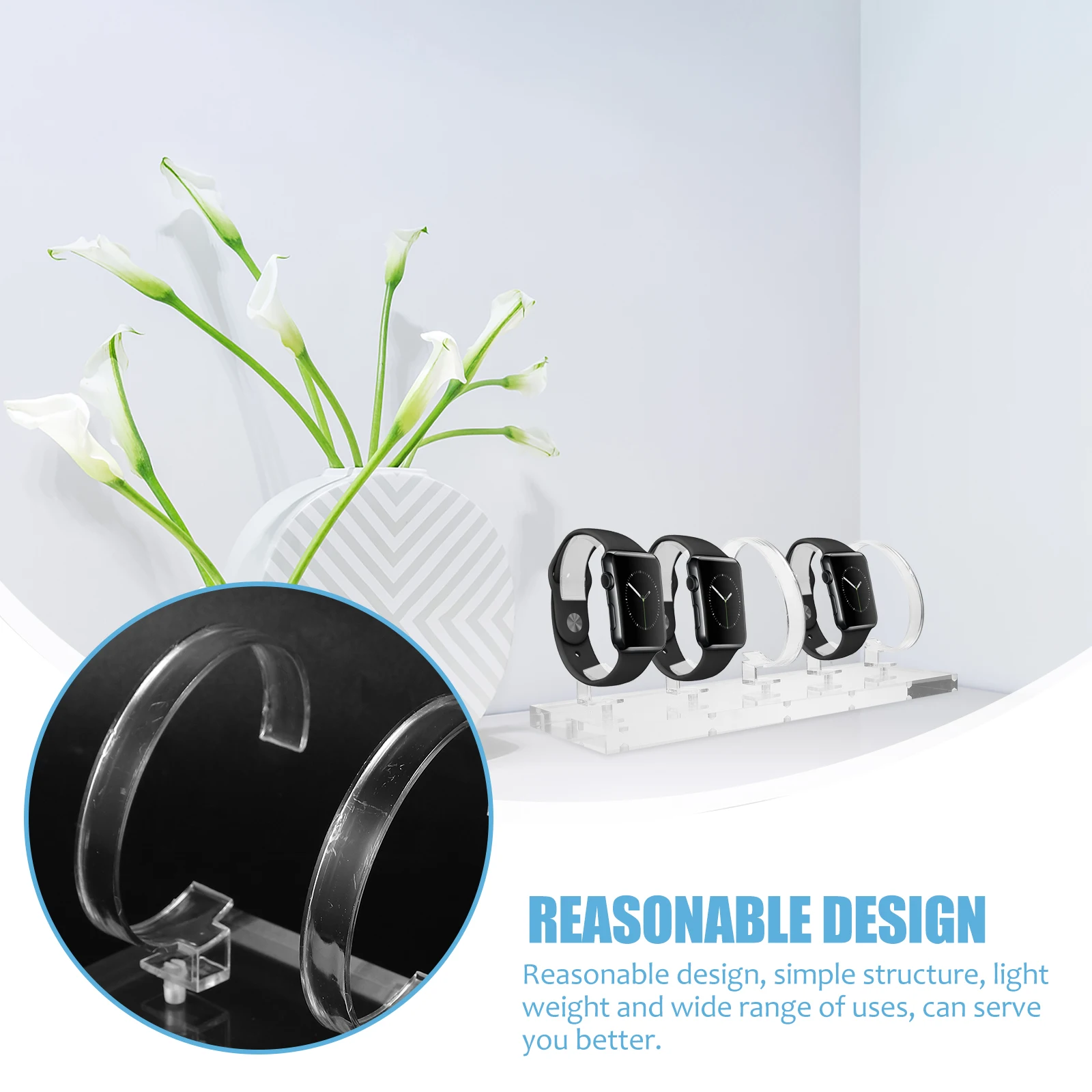 Transparent Watch Display Stand Acrylic Rack Holder Clear Bracelet Jewelry Organizer Storage Decor Accessory
Transparent Watch Display Stand Acrylic Rack Holder Clear Bracelet Jewelry Organizer Storage Decor Accessory