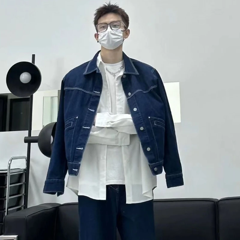 Fashion Retro Denim Jackets Top Men's Casual Loose High Street Top Overcoat Shirt Long Trousers Suits Men Tops Male Clothes
Fashion Retro Denim Jackets Top Men's Casual Loose High Street Top Overcoat Shirt Long Trousers Suits Men Tops Male Clothes