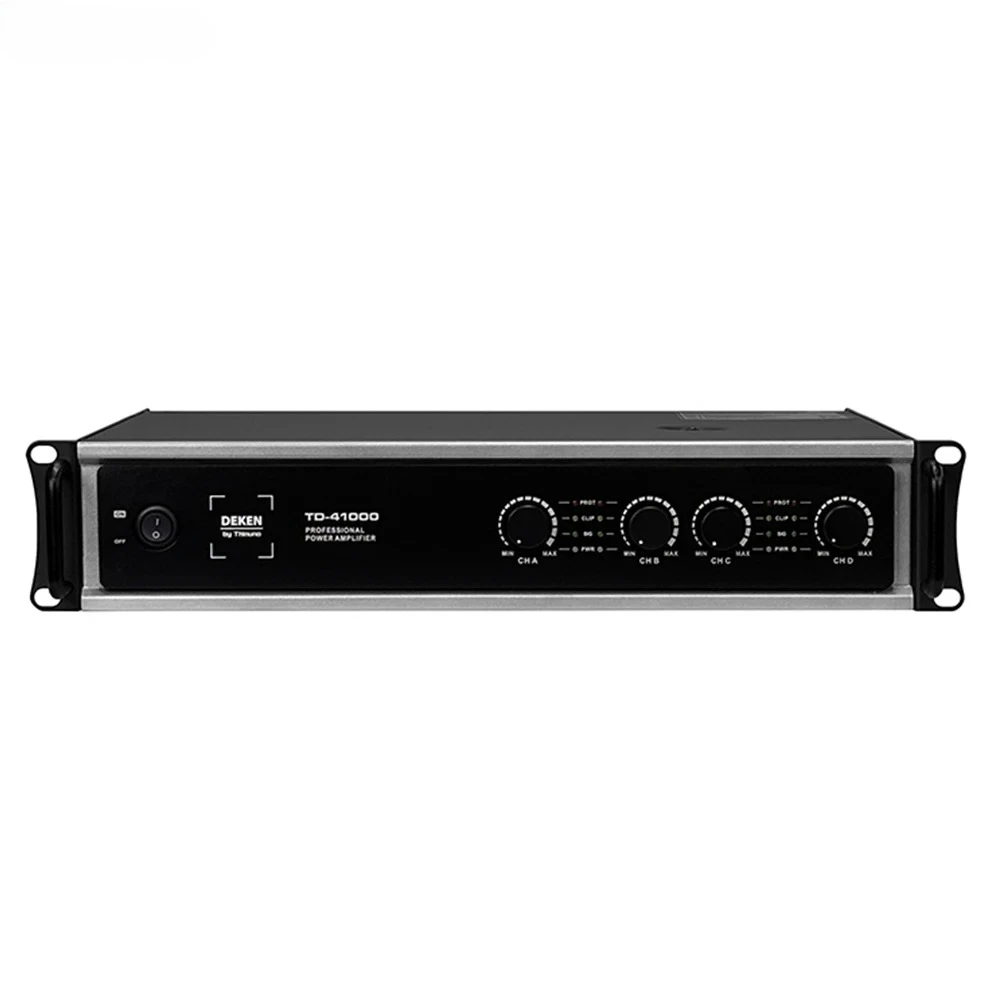 DEKEN TD-41000 4-канальный профессиональный усилитель мощности класса D, 1000 Вт, с высокой эффективностью (92%), многоуровневой защитой, для KTV/концертов
DEKEN TD-41000 4-канальный профессиональный усилитель мощности класса D, 1000 Вт, с высокой эффективностью (92%), многоуровневой защитой, для KTV/концертов