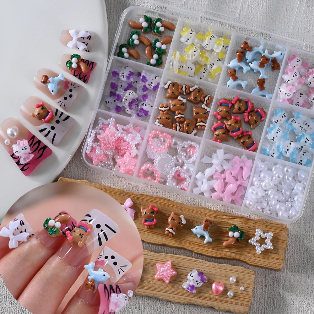 12 сеток/коробка, смешанная черная кожа Sanrio, подвески для ногтей Hello Kitty, милые бантики, сердце, жемчуг, дизайн ногтей, стразы, летний мультяшный декор для ногтей
12 сеток/коробка, смешанная черная кожа Sanrio, подвески для ногтей Hello Kitty, милые бантики, сердце, жемчуг, дизайн ногтей, стразы, летний мультяшный декор для ногтей