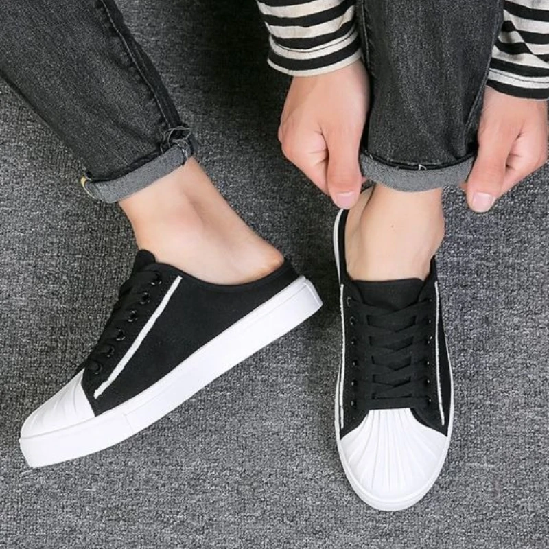 Lace-up Male Half Slipper Low Price Cheap Shoes Liquidation Trend 2025 Casual Summer Men's Shoe Sale Comfortable Canvas Slides
Lace-up Male Half Slipper Low Price Cheap Shoes Liquidation Trend 2025 Casual Summer Men's Shoe Sale Comfortable Canvas Slides