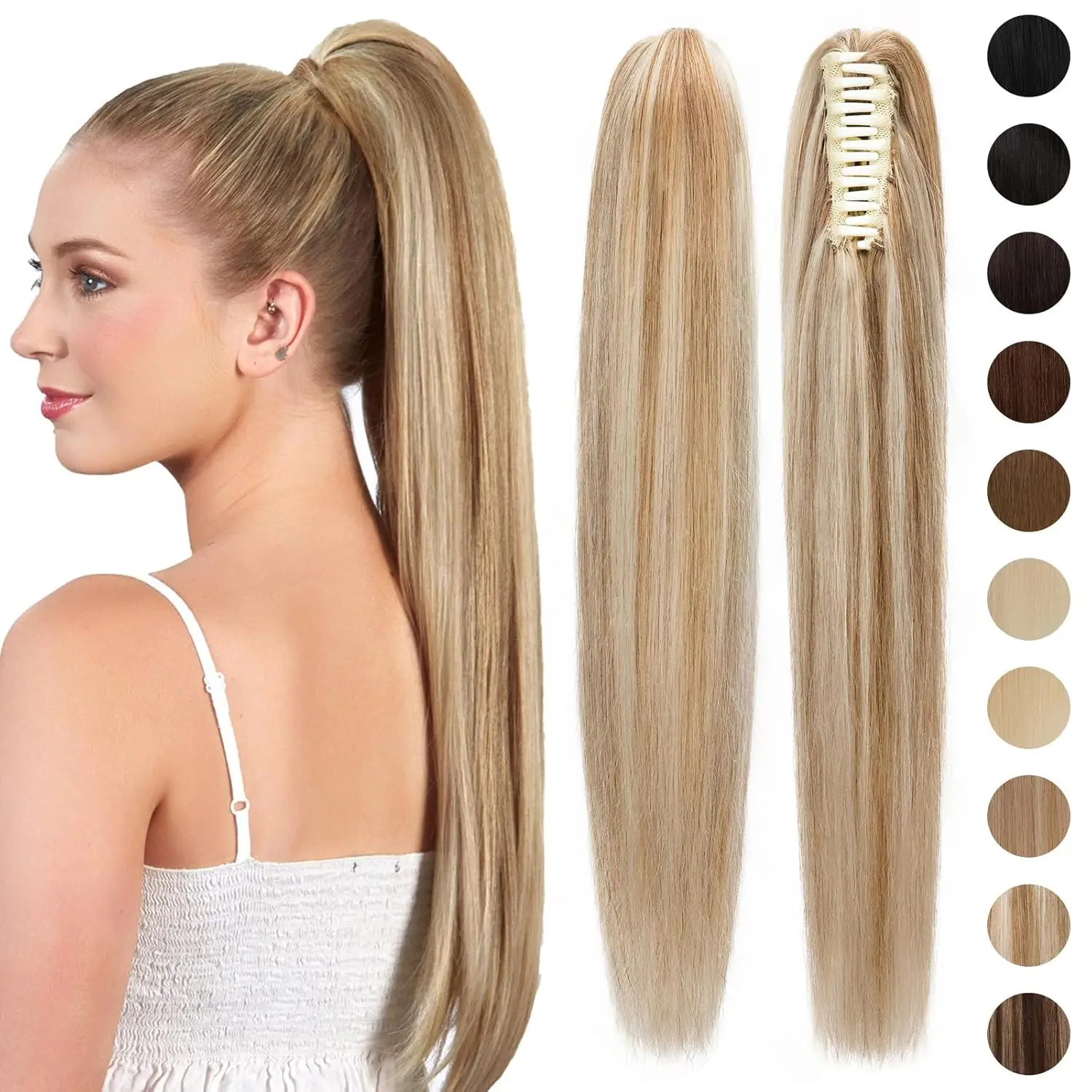 Straight Ponytail Hair Extensions For Women Claw Clips in Synthetic Long Straight Hair Ponytail Easily to Wear
Straight Ponytail Hair Extensions For Women Claw Clips in Synthetic Long Straight Hair Ponytail Easily to Wear