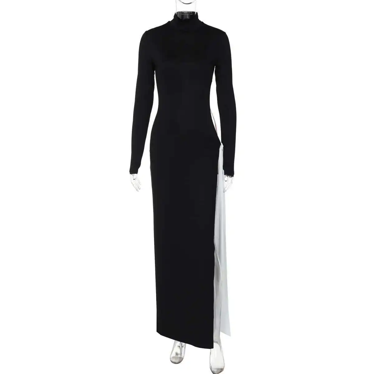 New Fashionable Dress with Sexy Hollowed Out Side Long Sleeves, Stand Up Collar, Split Stitching, Ribbon, Pure Desire Style Long
New Fashionable Dress with Sexy Hollowed Out Side Long Sleeves, Stand Up Collar, Split Stitching, Ribbon, Pure Desire Style Long