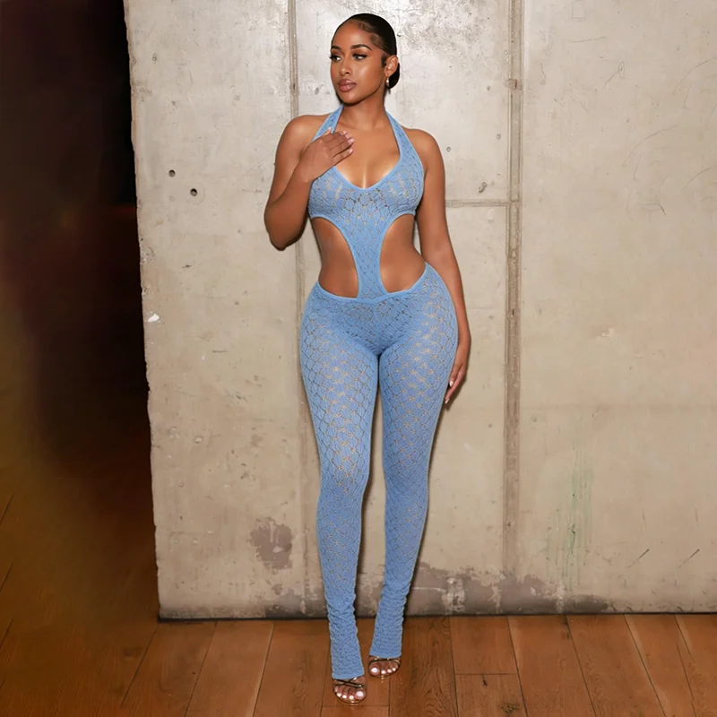 Woman Halter See Through Sexy Lace Hollow-out Patchwork Bodycon Jumpsuits Backless Rompers Female Streetwear Overalls
Woman Halter See Through Sexy Lace Hollow-out Patchwork Bodycon Jumpsuits Backless Rompers Female Streetwear Overalls
