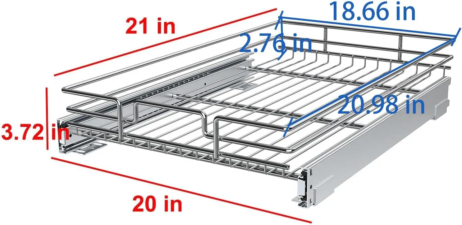 Pull Out Cabinet Organizer 20"" W X 21"" D, Heavy Duty Wire Metal Chrome Slide Out Drawers For Kitchen Cabinets, Doesn'T
Pull Out Cabinet Organizer 20"" W X 21"" D, Heavy Duty Wire Metal Chrome Slide Out Drawers For Kitchen Cabinets, Doesn'T
