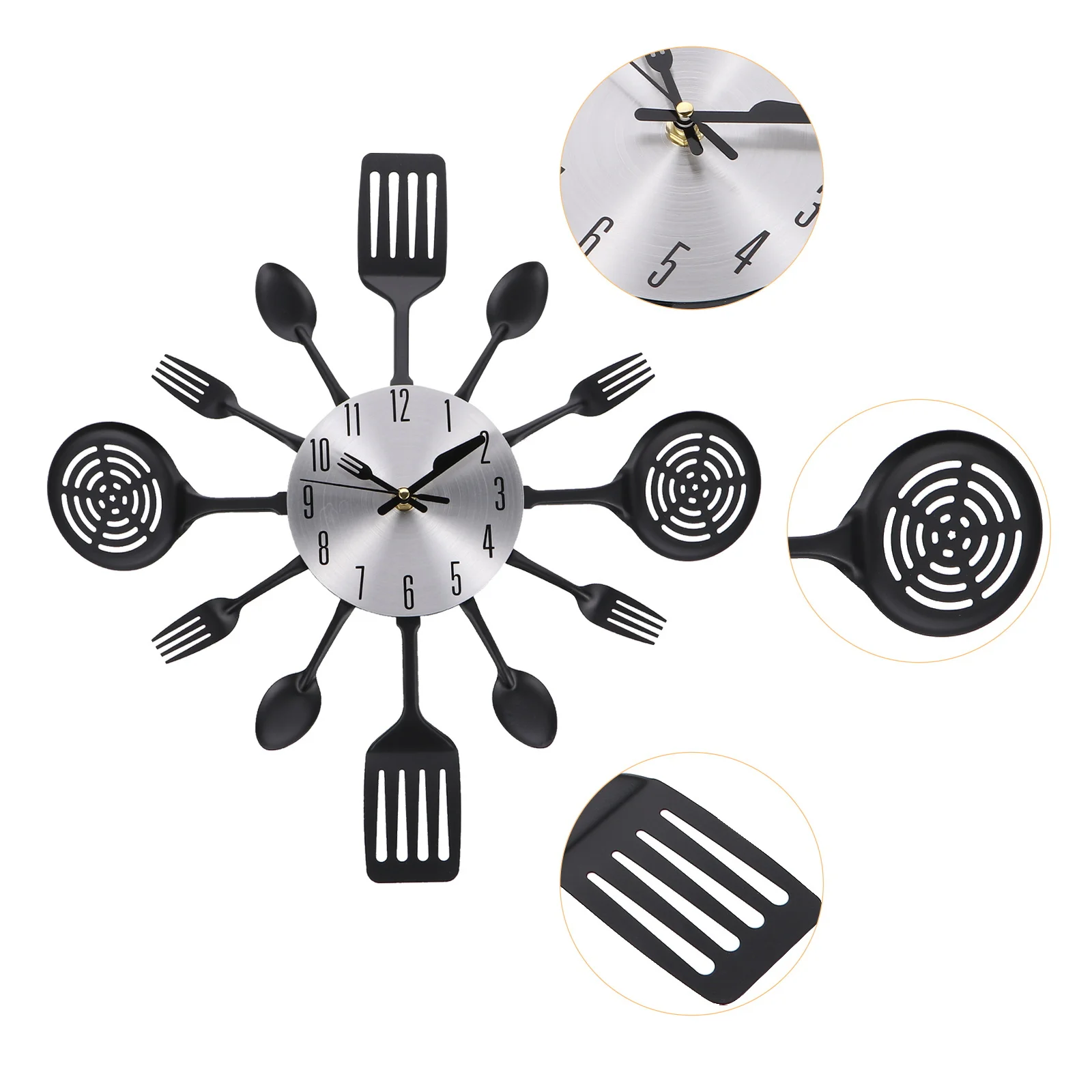 1Pcs Kitchen Cutlery Wall Clock Creative Stainless Steel Fork Spoon Decorative Modern Silent Movement for Living Room Bedroom
1Pcs Kitchen Cutlery Wall Clock Creative Stainless Steel Fork Spoon Decorative Modern Silent Movement for Living Room Bedroom