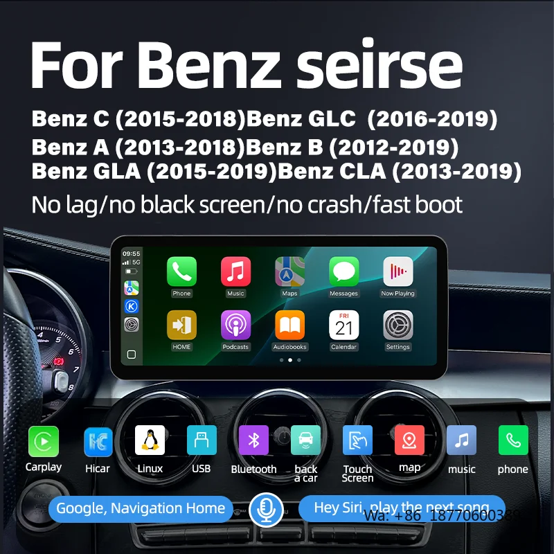 12.3-inch Linux System Google Car Multimedia GPS Navigation Carplay Player for Mercedes C W205 GLC X253 AB CLA GLA 2013-2019
12.3-inch Linux System Google Car Multimedia GPS Navigation Carplay Player for Mercedes C W205 GLC X253 AB CLA GLA 2013-2019
