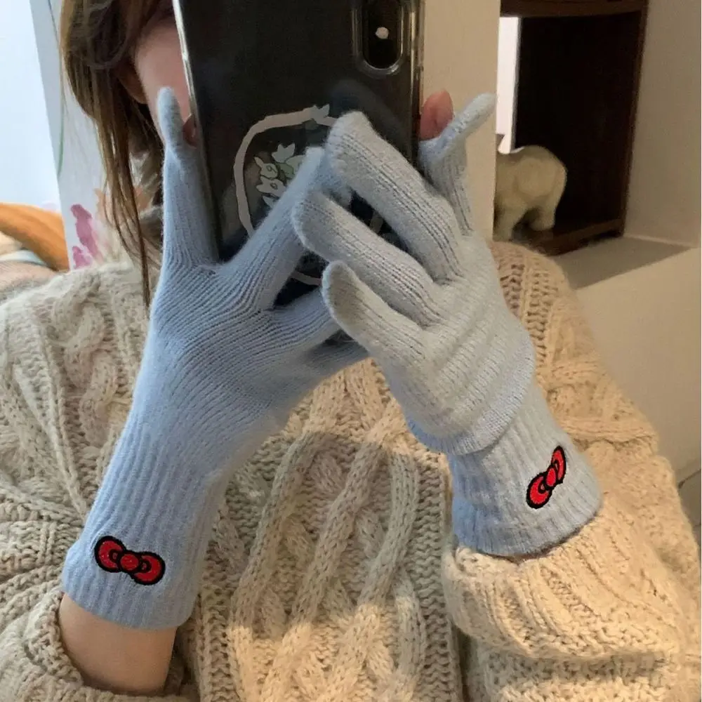 Cute Touch Screen Bow Knitted Gloves Solid Color Warm Winter Velvet Gloves Plush Wool Women Mittens Outdoor
Cute Touch Screen Bow Knitted Gloves Solid Color Warm Winter Velvet Gloves Plush Wool Women Mittens Outdoor