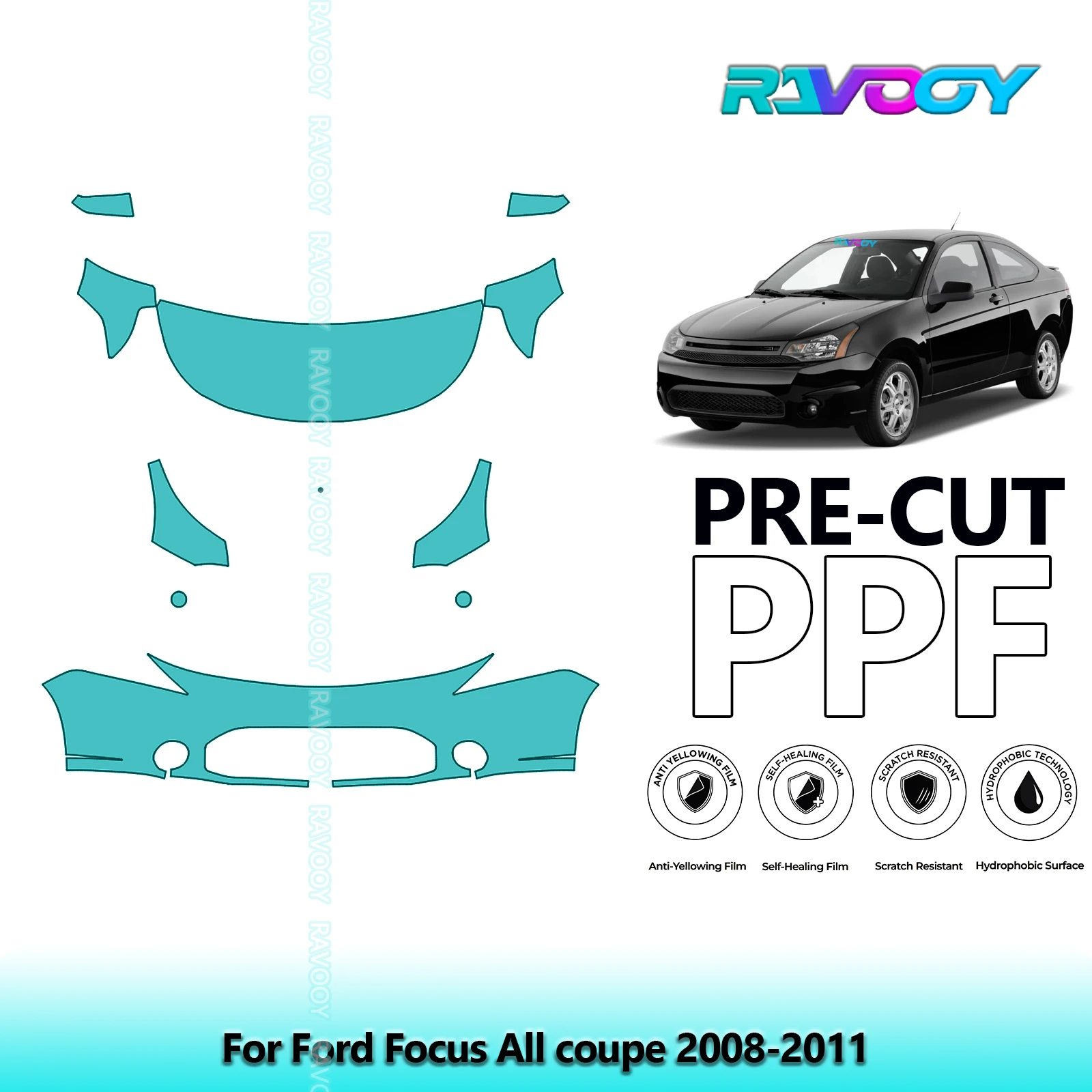 8.5Mil Precut Paint Protection Film PPF Clear Bra Front Kit For Ford Focus All coupe 2008-2011
8.5Mil Precut Paint Protection Film PPF Clear Bra Front Kit For Ford Focus All coupe 2008-2011