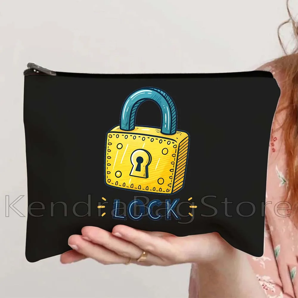 Cute Lock Print Canvas Travel Storage Lipstick Toilet Cosmetic Makeup Bag Pencil Case Zipper Pouch Key Coin Purse Birthday Gifts
Cute Lock Print Canvas Travel Storage Lipstick Toilet Cosmetic Makeup Bag Pencil Case Zipper Pouch Key Coin Purse Birthday Gifts