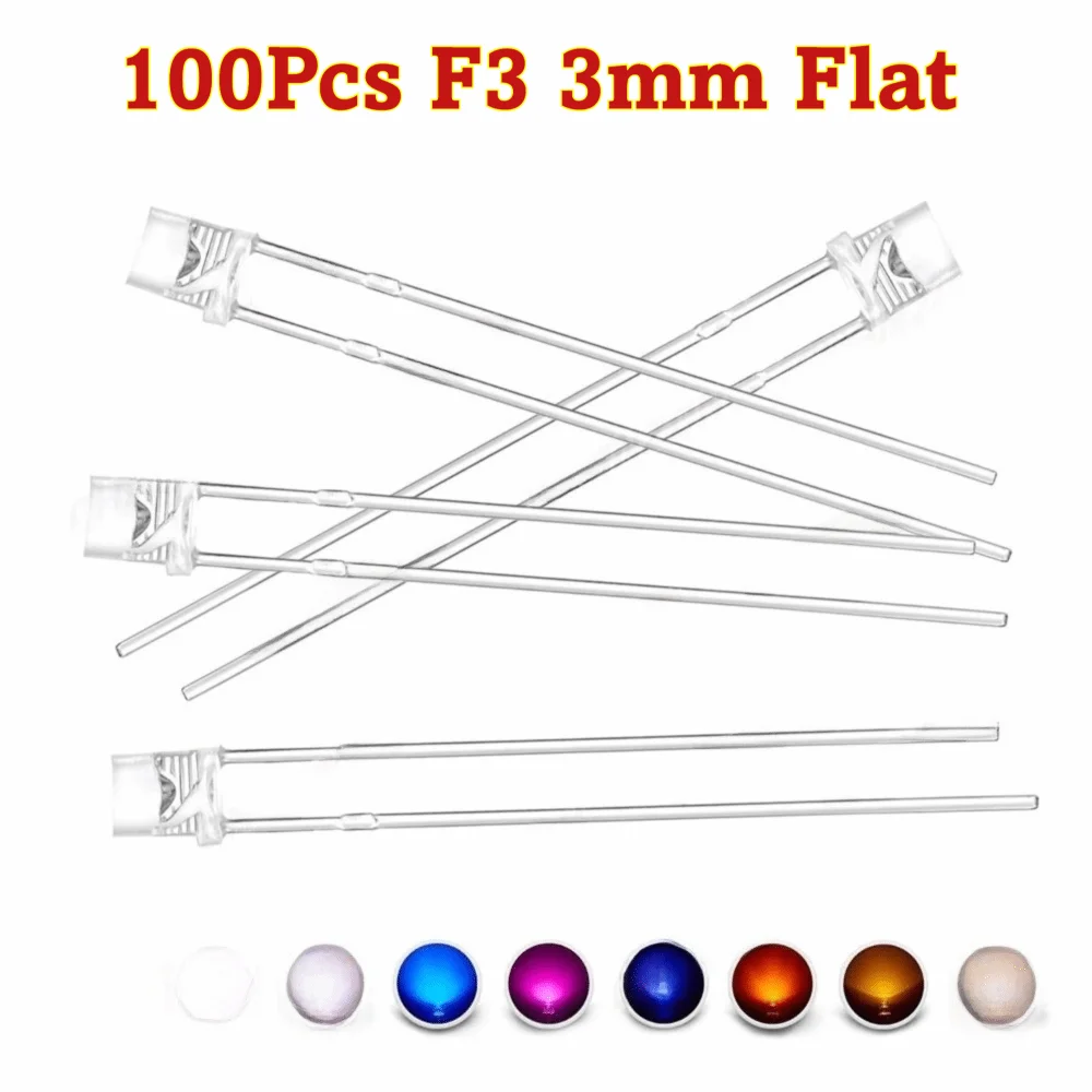 100Pcs Wide Angle LEDs Flat Top LED Diodes Flat Top Ultra Bright LED Light Diodes Wide Angle Energy Saving LED Lamp Bulbs
100Pcs Wide Angle LEDs Flat Top LED Diodes Flat Top Ultra Bright LED Light Diodes Wide Angle Energy Saving LED Lamp Bulbs